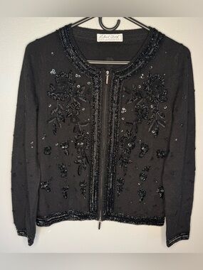 Richard Grand Embroidered Women’s 100% Cashmere Cardigan Sweater
